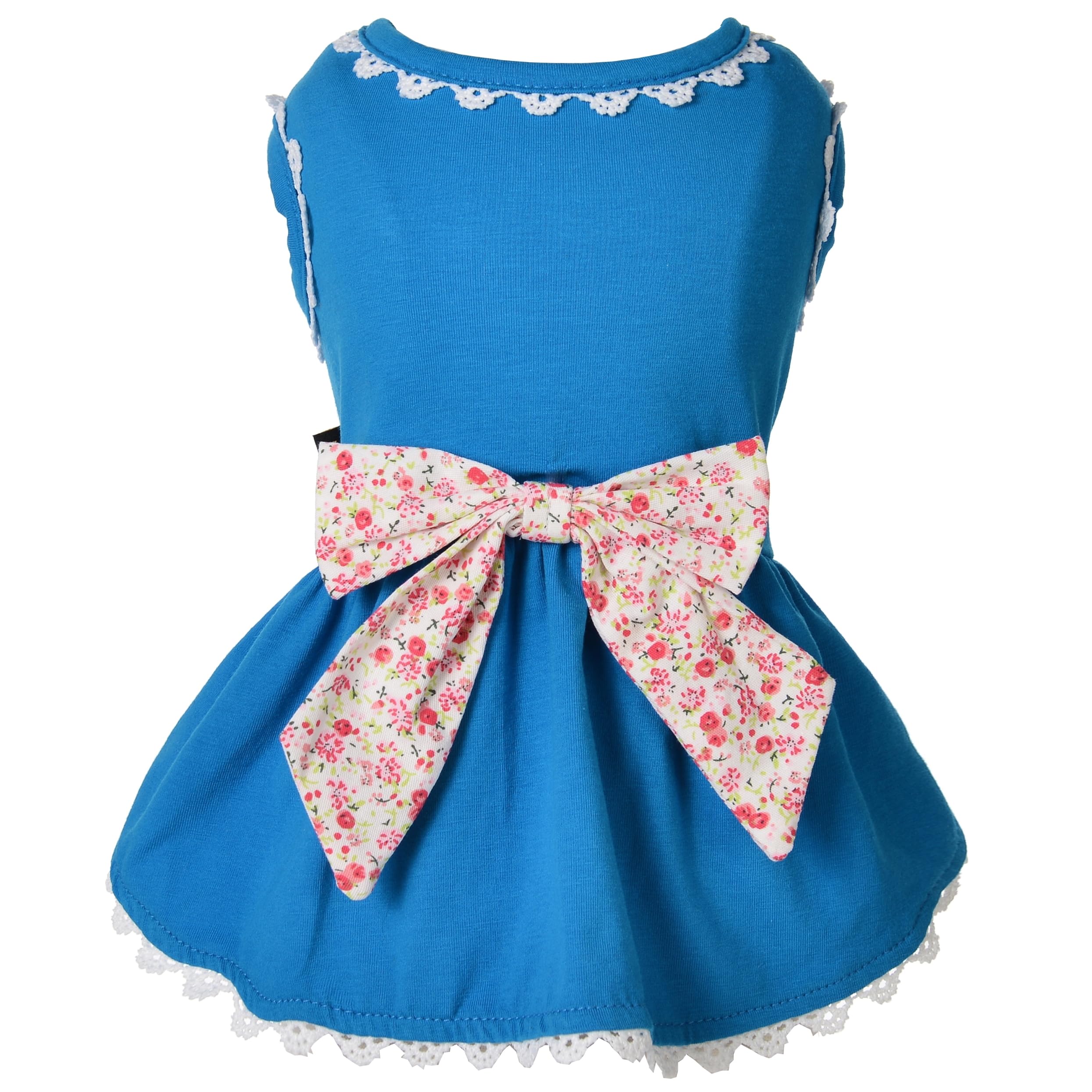 MSNFOASM Small Dog Thin Denim Blue Dress,Cute Princess Dog Skirt with Bow-Knot(M)