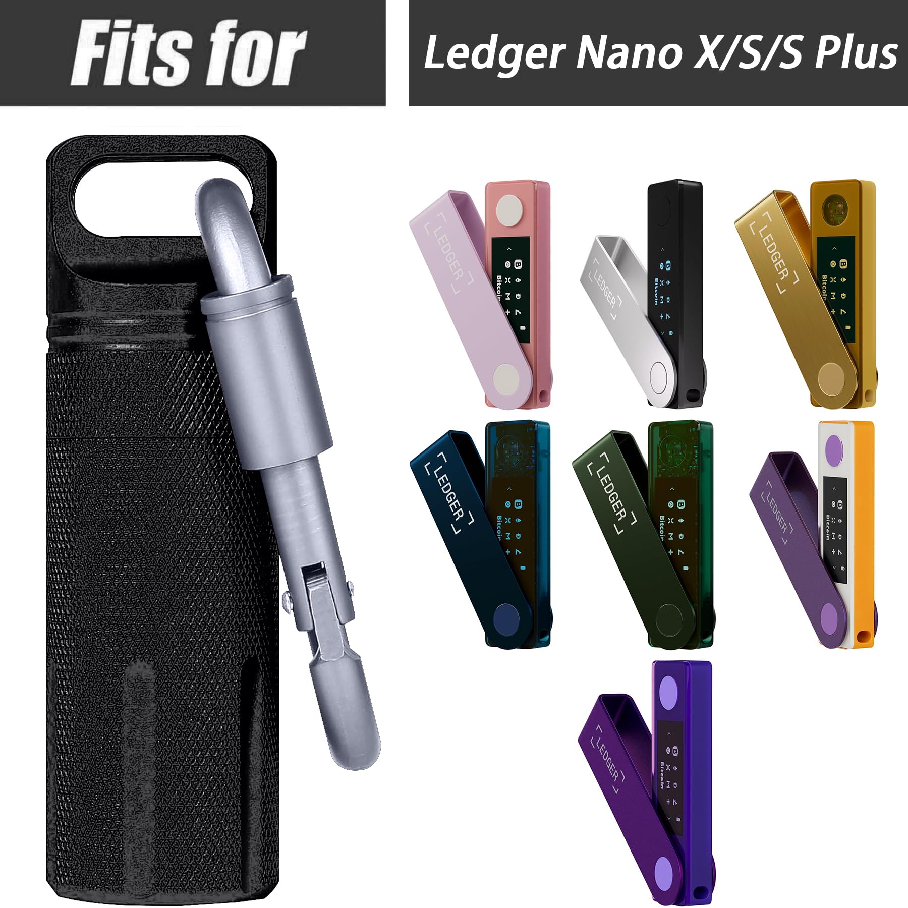 Aenllosi Custodia per Ledger Nano X/Nano S/Nano S Plus Wallet,Nero.(Solo Custodia)
