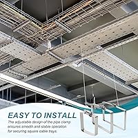 Vista 5 de uxcell 2 abrazaderas de manguera rectangulares de acero inoxidable 304, ajustables de 2 x 2 pulgadas, abrazaderas de tubo de conducto de engranaje