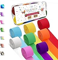 Vista 34 de Captain Décor - 4 rollos de serpentinas de papel crepé, 328 pies, paquete de 4 serpentinas doradas y negras para decoración de fiestas, serpentinas