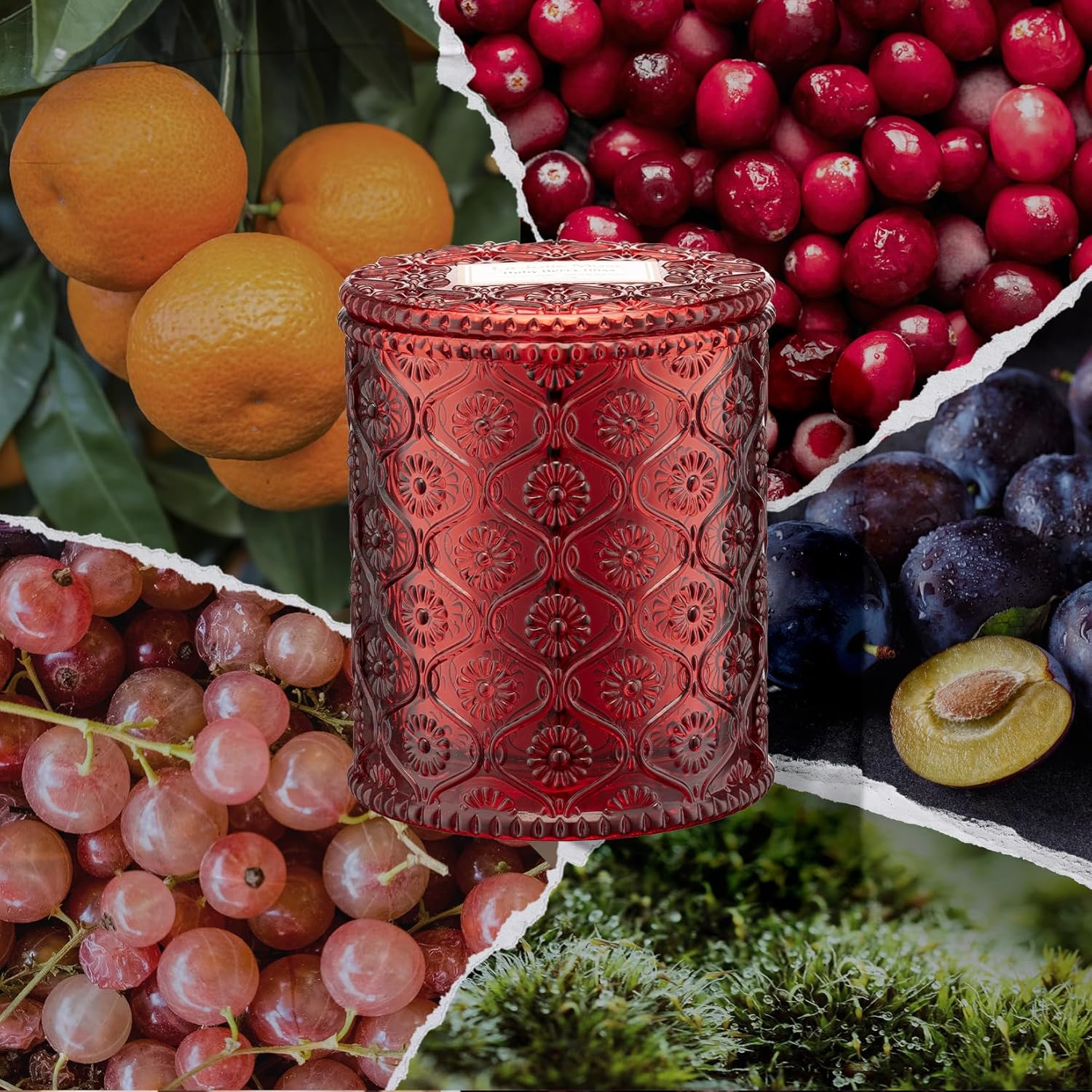 LA JOLIE MUSE Ruby Berry Bliss Scented Candle | Mandarin, Cranberry & Plum | 6 oz Natural Soy Wax Candle | 40 Hours Clean Burn | Valentines Day Gifts for Her | Cozy Home Decor - Image 2