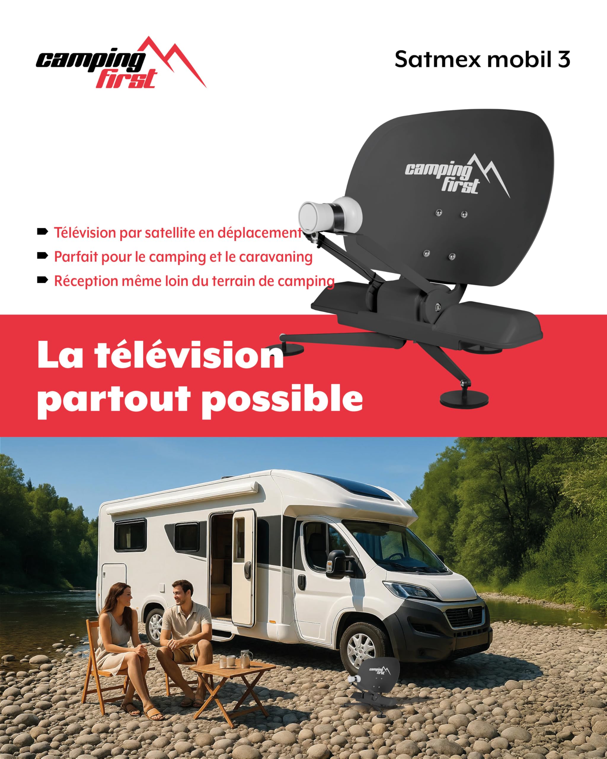 Satmex Mobil 3 – Antenne Sat Mobile Automatique – Anthracite