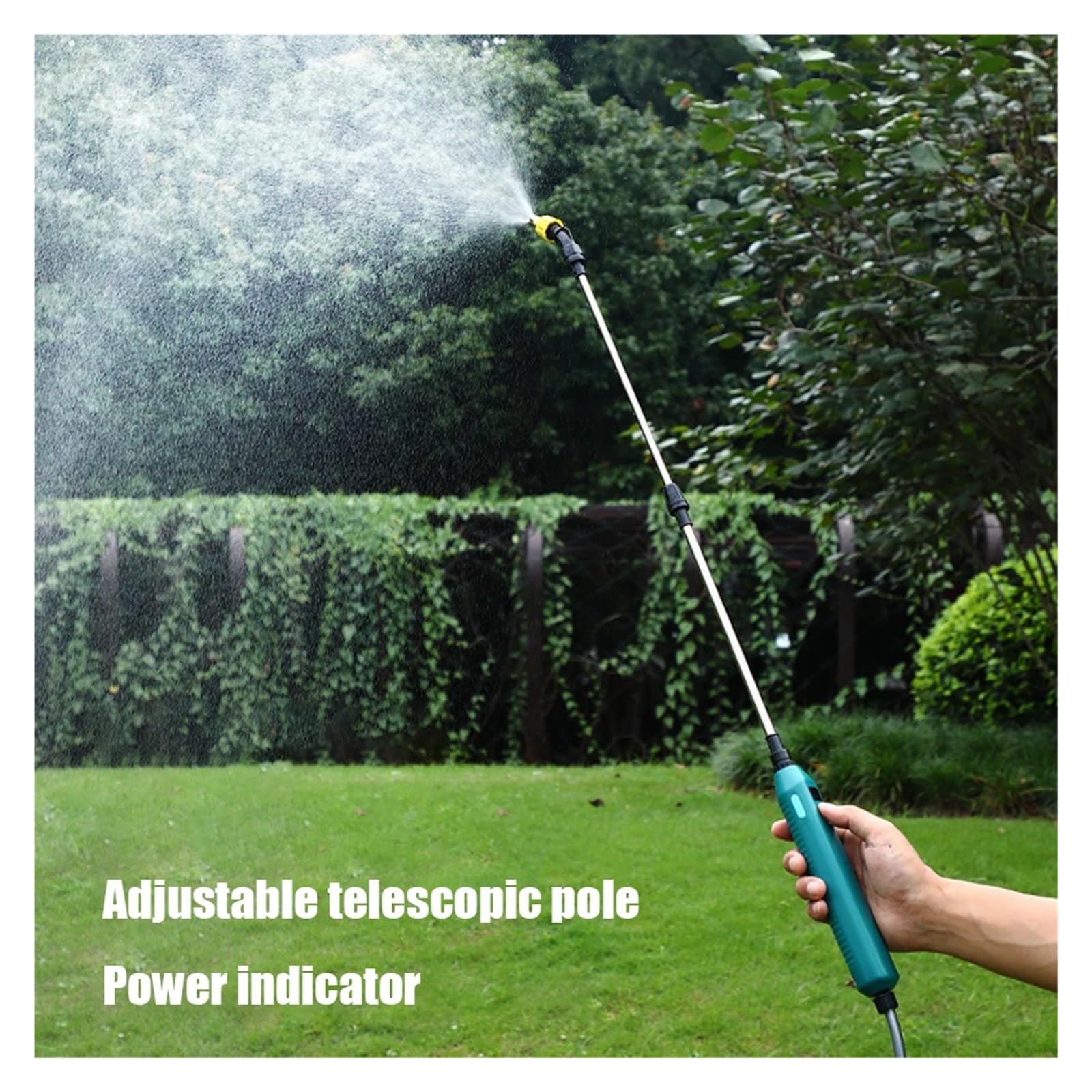 Spruzzatore elettrico, Spruzzatore elettrico portatile da 5 litri con 2 ugelli nebulizzati prato ricaricabile USB, spruzzatore giardino display digitale(Blauw)