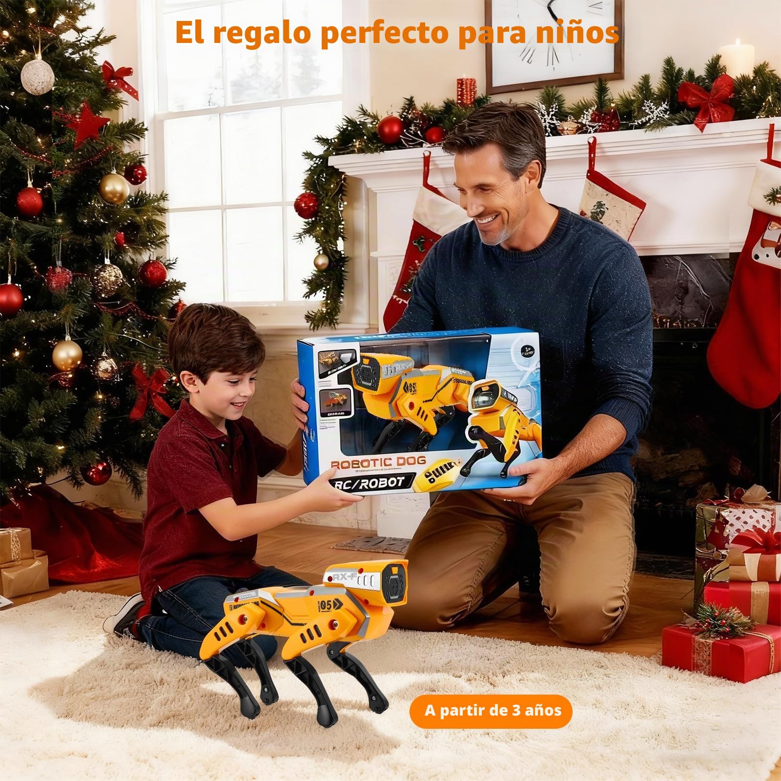 Robot para niños,Interactivo Robot Teledirigido con Control,Ojos LED, Música, Juguetes Robots niños y niñas de 3+,Programable Perro Robot Inteligente,Regalo Ideal para Niños