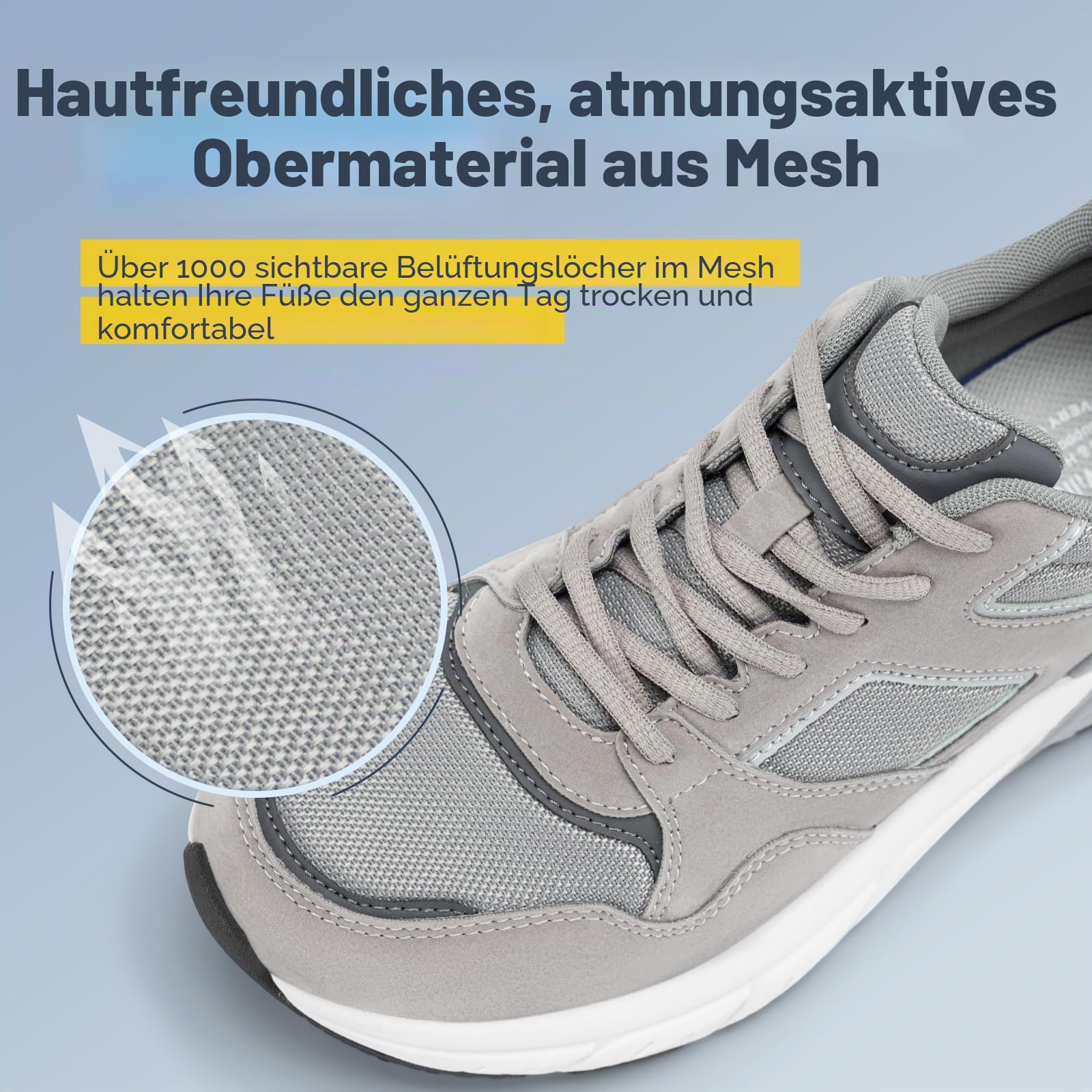 FitVille Laufschuhe Herren Sneaker Extra Weit Turnschuhe Atmungsaktive Sportschuhe Outdoor Straßenlaufschuhe Bequeme Walking Schuhe