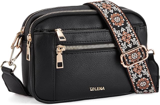 Sac à bandoulière Telena pour femmes, petits sacs à bandoulière en cuir végan tendance avec bandoulière réglable