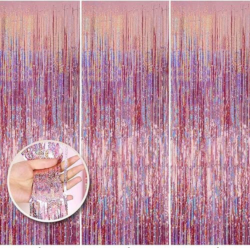 AimtoHome Cortinas metálicas de flecos de papel de oropel de 33 x 82 pies telón de fondo de oropel para lluvia de papel de aluminio brillante