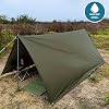 Camping Tarp Shelter 3x3m 3x4m 3x5m Lightweight Tent Tarpaulin Waterproof Tent Awning Canopy Basha Sunshade for Hiking Backpacking (Olive Green, 4x4m)