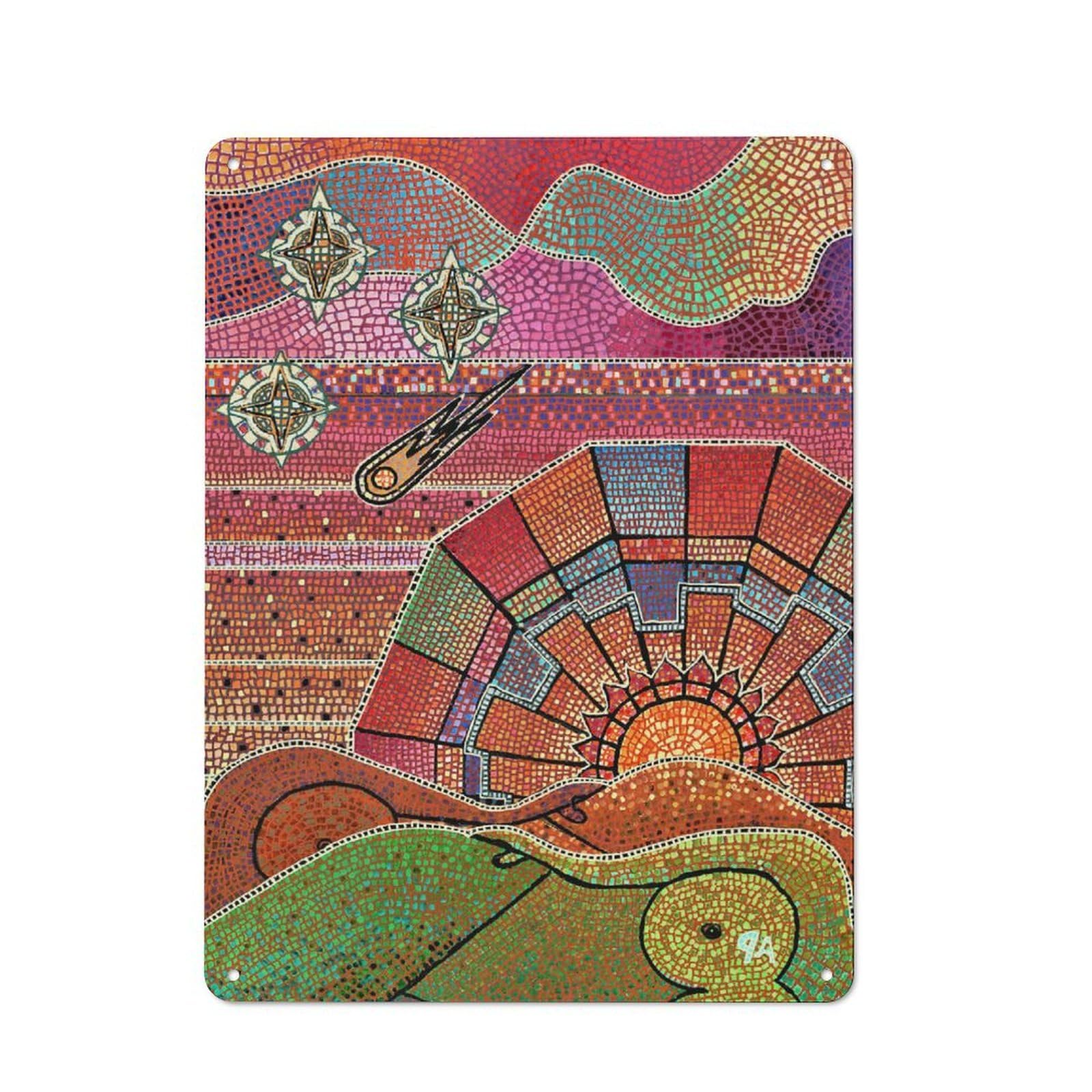 Junmoney Sunrise On Venus Barn Style Metal Wall Decor 40X30cm, Country Metal Sign For Kitchen, Cottage, Porch Or Garden Room
