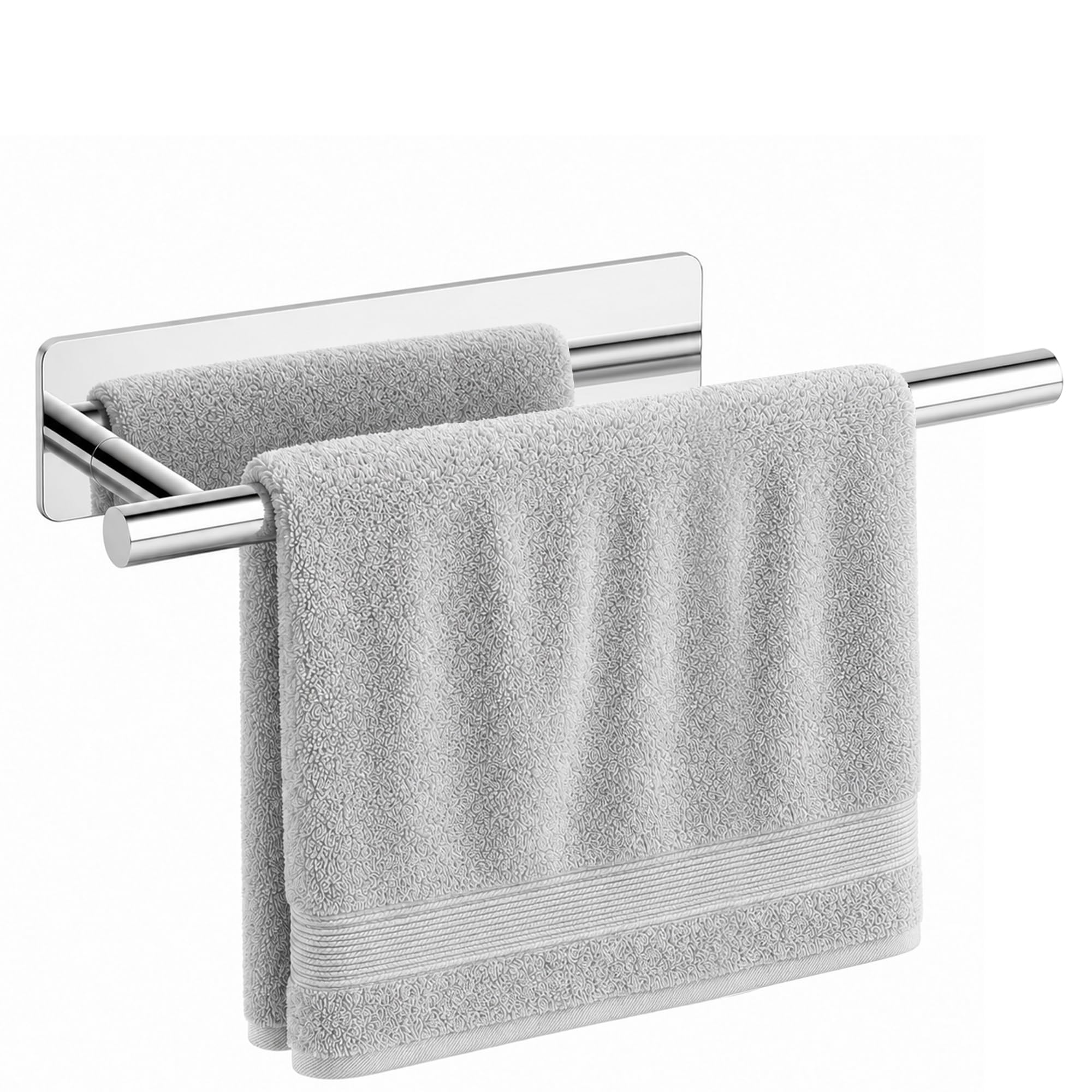 SAYAYO Self Adhesive Towel Rail, Chrome Hand Towel Holder 30CM