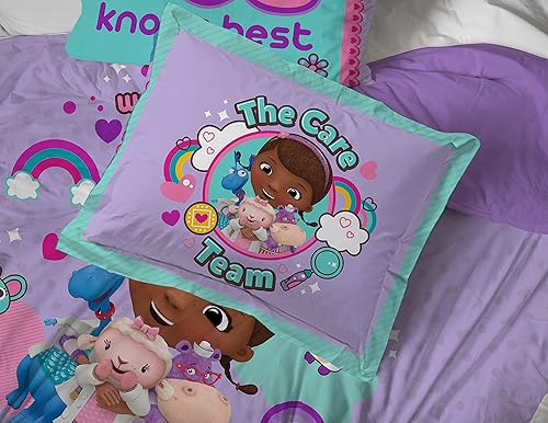 Miniatura 6 de Jay Franco Disney Junior Doc McStuffins Hospital - Juego de ropa de cama individual de 5 piezas, incluye edredón reversible y juego de sábanas,