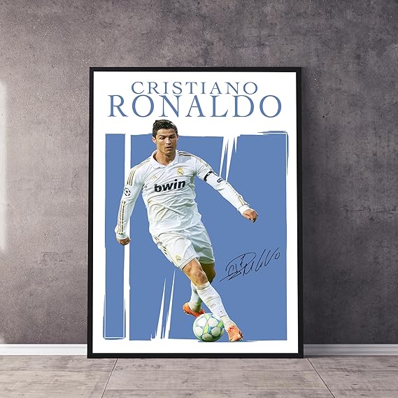 Ronaldo Poster, Famous Soccer Player Posters, Cristiano Ronaldo Goat Posters For Boys Bedroom, Portuguese Soccer Wall Art, Gift for Fan Football, Cristiano Ronaldo Wall Art, Living Room Sport Room Gift for Fan Football, Siuuuu Celebration- 12x18 Inches