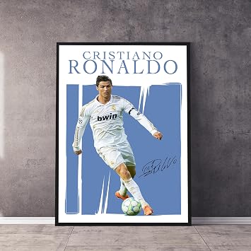 Ronaldo Poster, Famous Soccer Player Posters, Cristiano Ronaldo Goat Posters For Boys Bedroom, Portuguese Soccer Wall Art, Gift for Fan Football, Cristiano Ronaldo Wall Art, Living Room Sport Room Gift for Fan Football, Siuuuu Celebration- 12x18 Inches