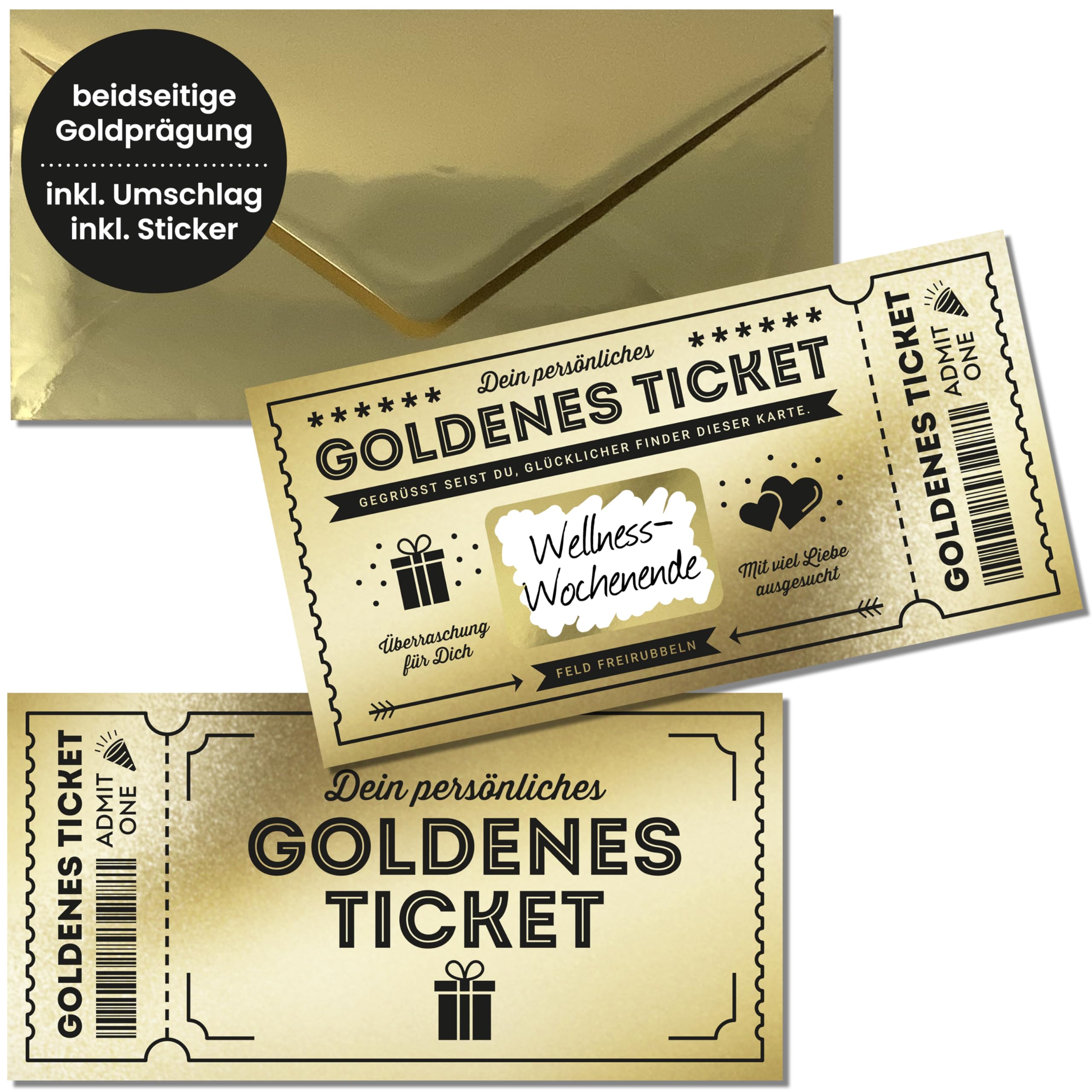 6 Gutscheine Zum Selber Ausfüllen Mit Rubbelfeld – Goldene Tickets Für Persönliche Geschenke