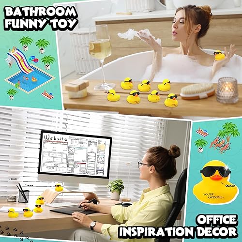 Miniatura 5 de Deekin 20 juegos de regalo de agradecimiento a los empleados a granel para compañeros de trabajo inspiradores mini patos de goma motivacionales