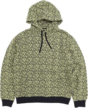 Stussy Mens Vintage Bones Pullover Hoodie, Size M, Lime/Black