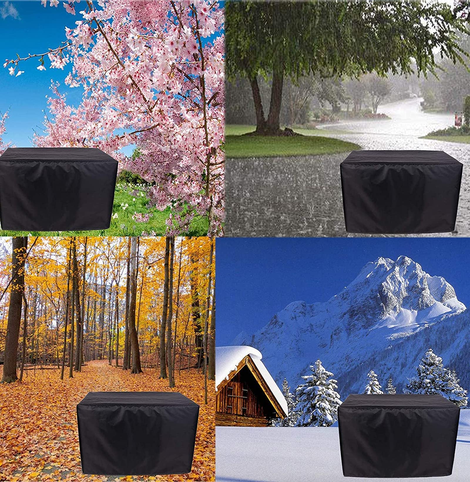 IQOAIJ Funda Protectora para Muebles de jardín, Cubierta de Tejido de poliéster, Impermeable, protección contra Rayos UV, para Mesa de Patio y sillas,242x162x100cm