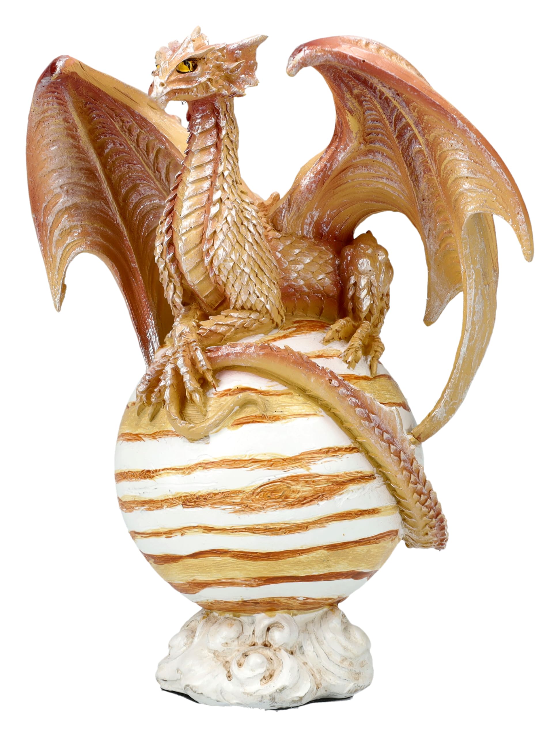 Figuren Shop GmbH Drachenfigur Planet Jupiter – Fantasy Dekofigur mit Drache, 14,5 cm Höhe