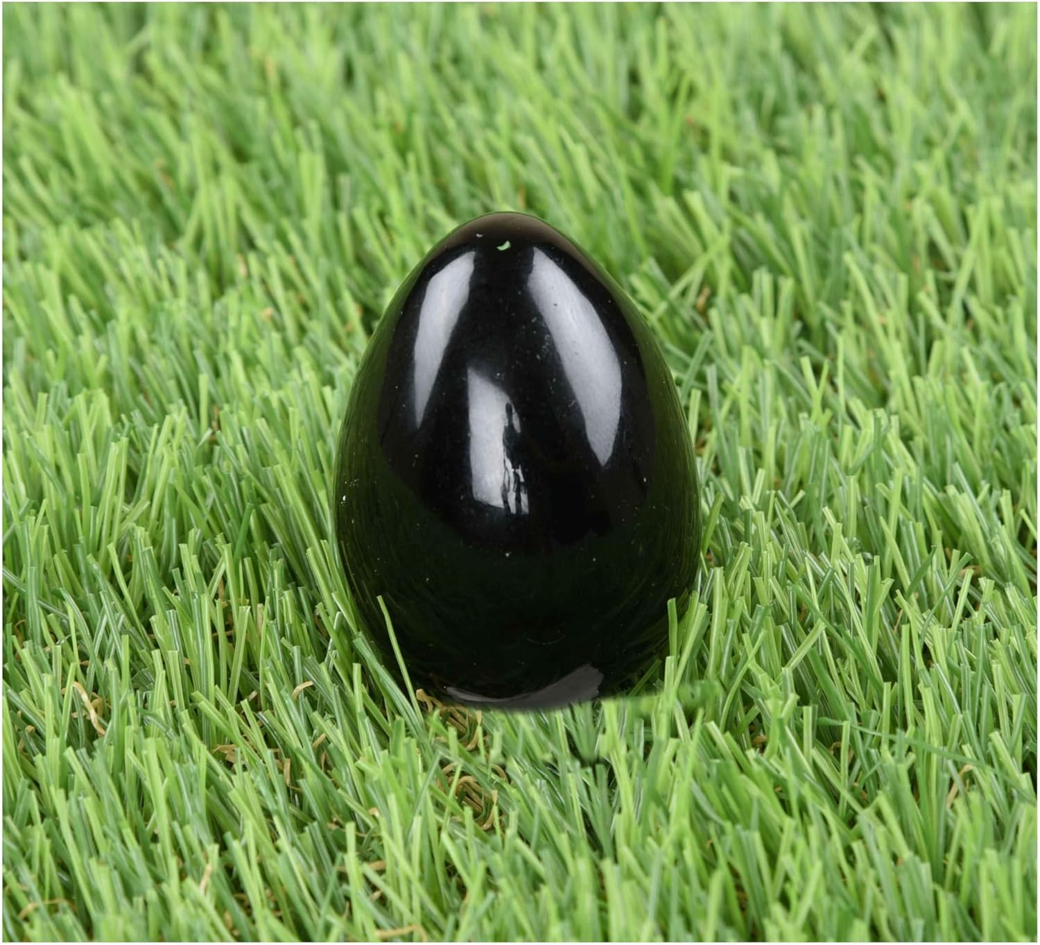 Reiki Healing Gemstone Feng Shui Spiritual Gift Black Onyx Egg Shape Stone 45 to 50 mm Approx
