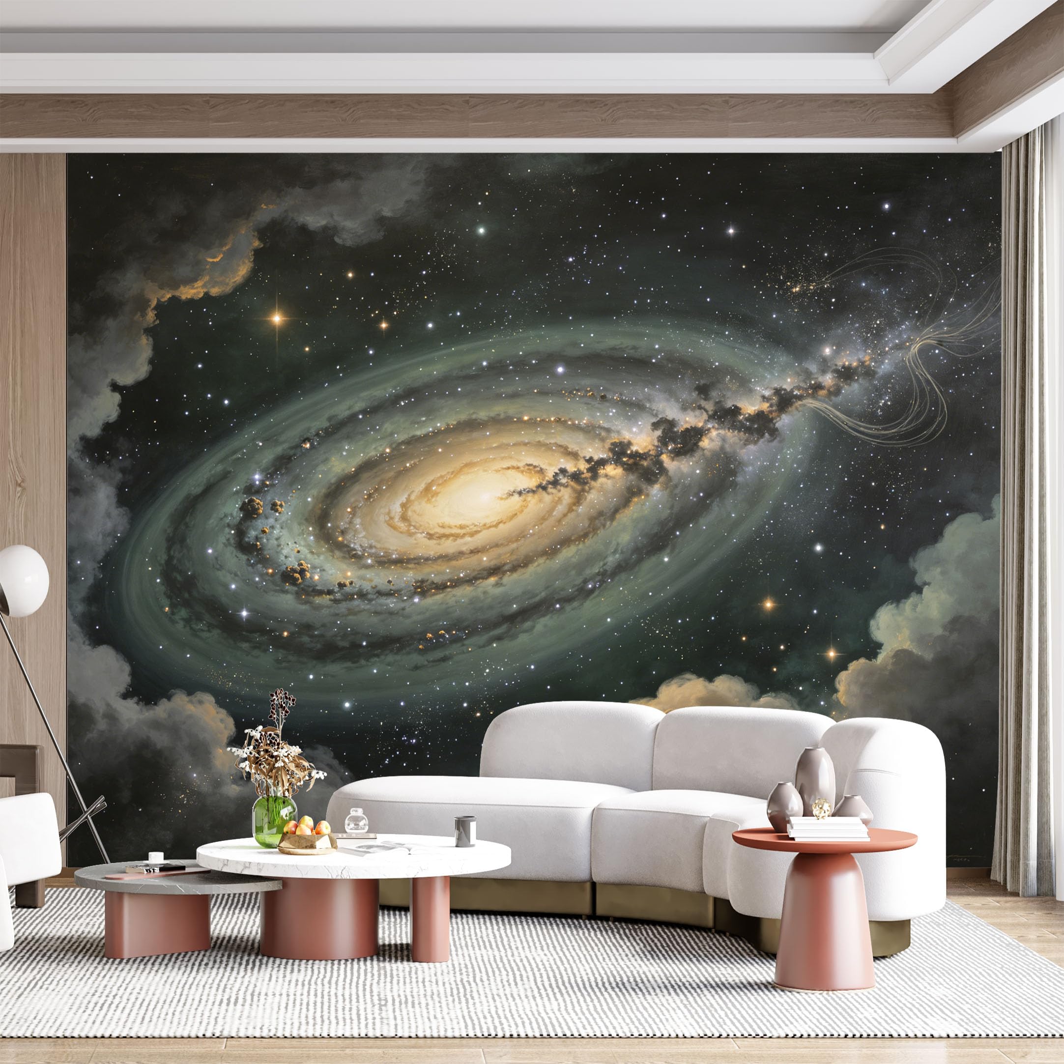 Custom Size Wall Mural Cosmic Galaxy Nebula Sky Stars Oil Painting SelfAdhesive Wall Fabric Removable for Home Office Decor