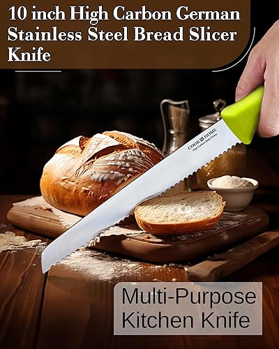 Vista 28 de Cook N Home Juego de cuchillos de deshuesado de 6 pulgadas, acero inoxidable de alto carbono, flexibles curvados y rectos, cuchillos de cocina de 2