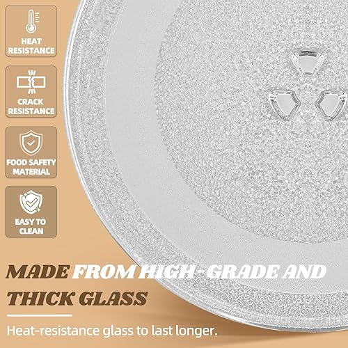 Miniatura 4 de Reemplazo de platos giratorios de microondas de 10 pulgadas, placa de vidrio para microondas compatible con Whirlpool, la pieza de repuesto exacta de