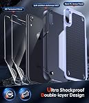 LeYi pour iPhone XR Décision : iPhone XR Dossier téléphonique avec paquet de 2 HD Protecteurs d'écran Dropproof Shockproof, résistant à l'usure PC Texturé Dos antidérapant Case pour iPhone XR, violet