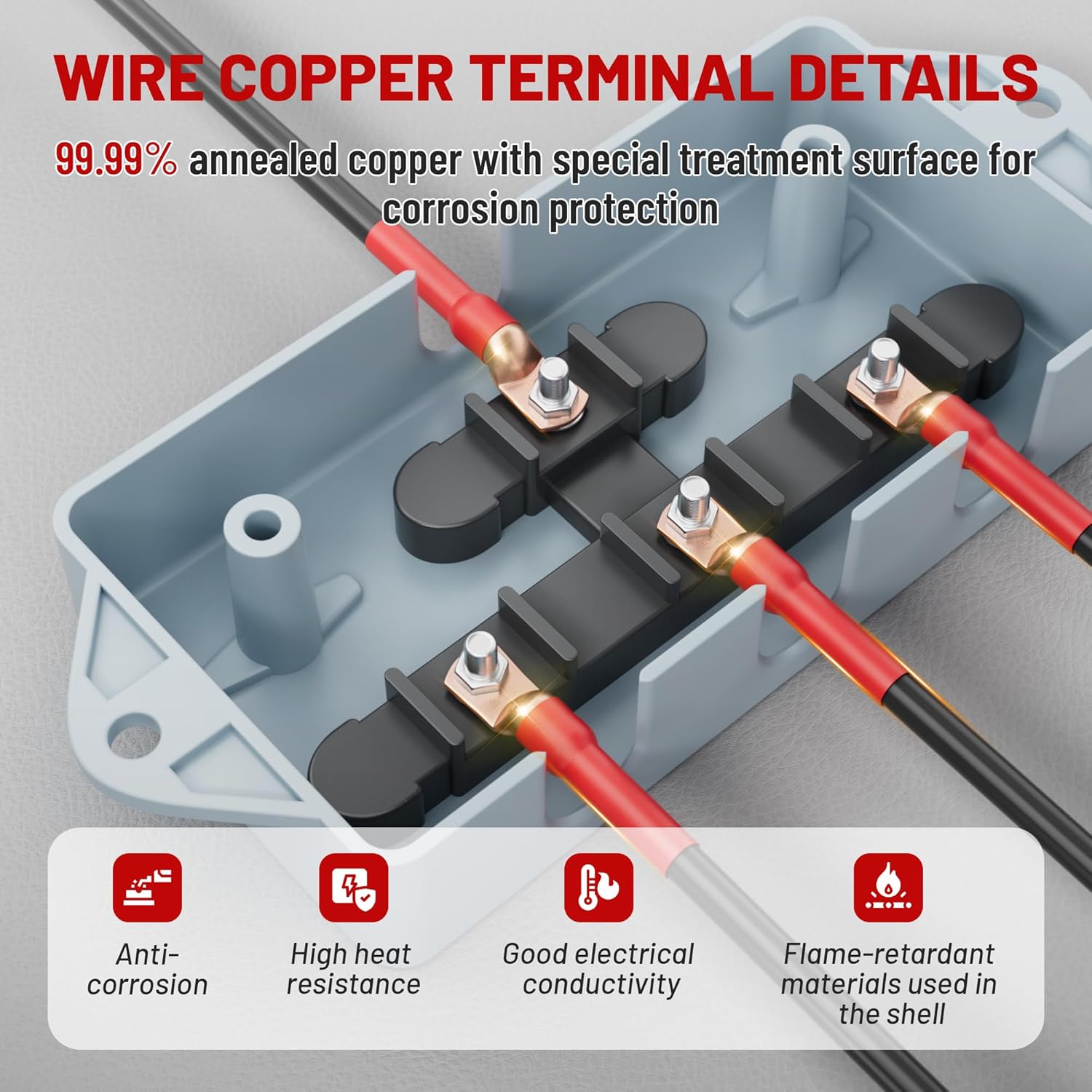 RED WOLF 250A Circuit Breaker w/Manual Reset Switch with Lugs Ring Terminal Connectors Ends Heat Shrink Tubing 3:1 Black Red for Automotive Electrical