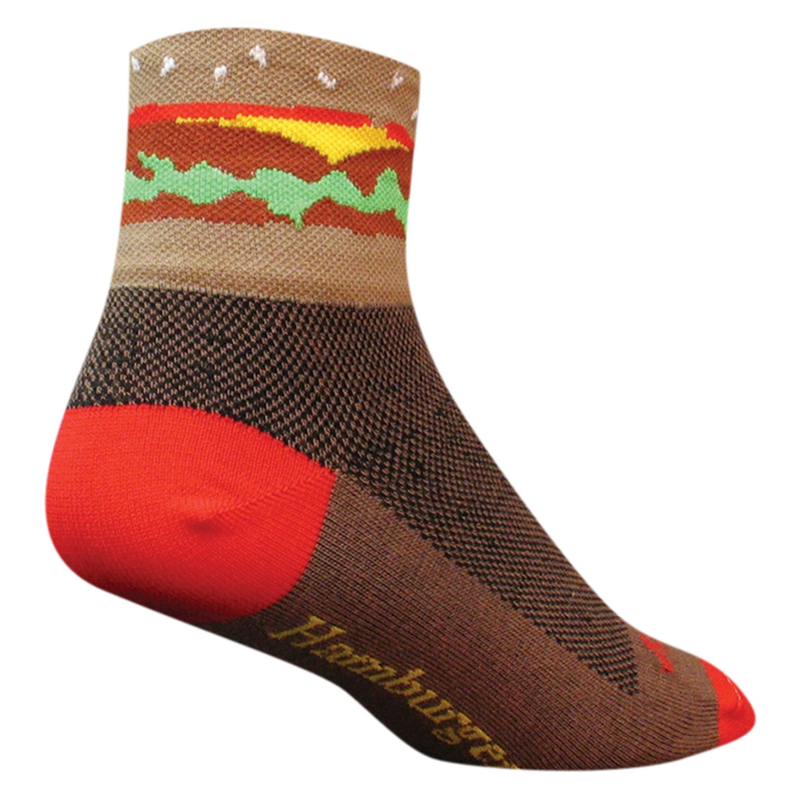 SockGuyMen's Hamburger Time Socks, Brown, Large/X-Large