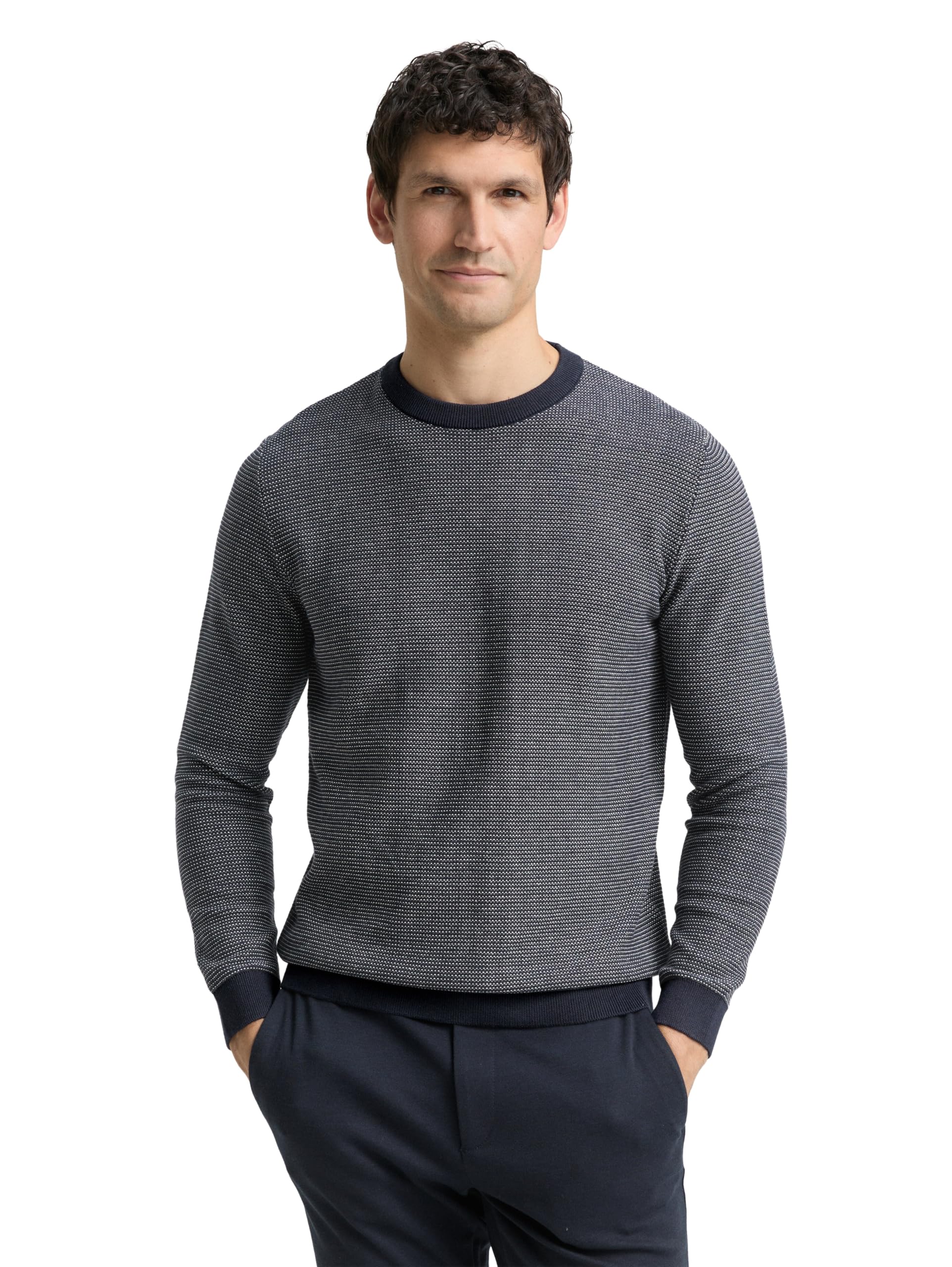 TOM TAILOR Herren 1049372 Strickpullover aus Baumwolle