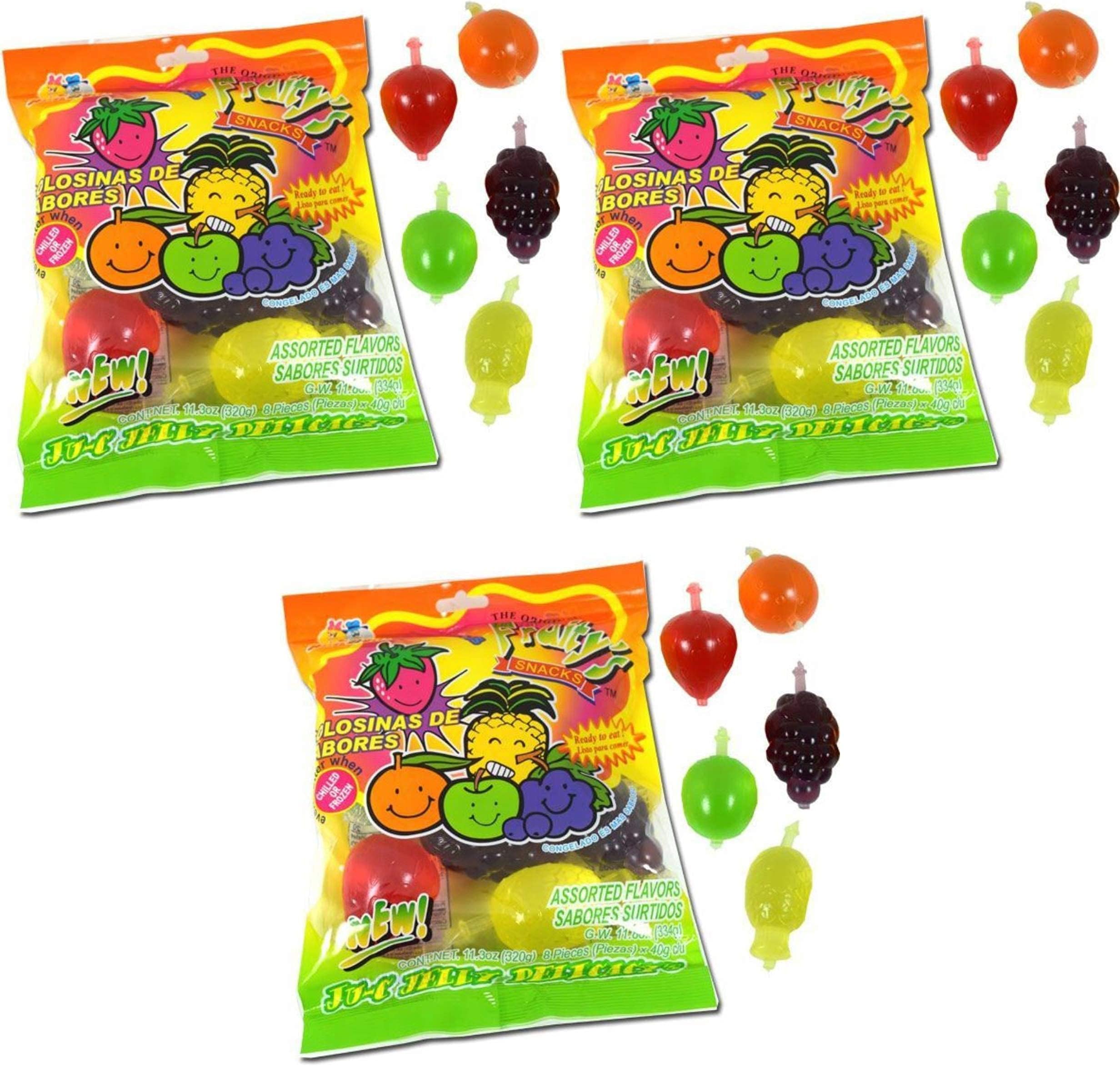 Din Don Fruity's JU-C Jelly Fruit Snacks, 2 pack - 3 Count