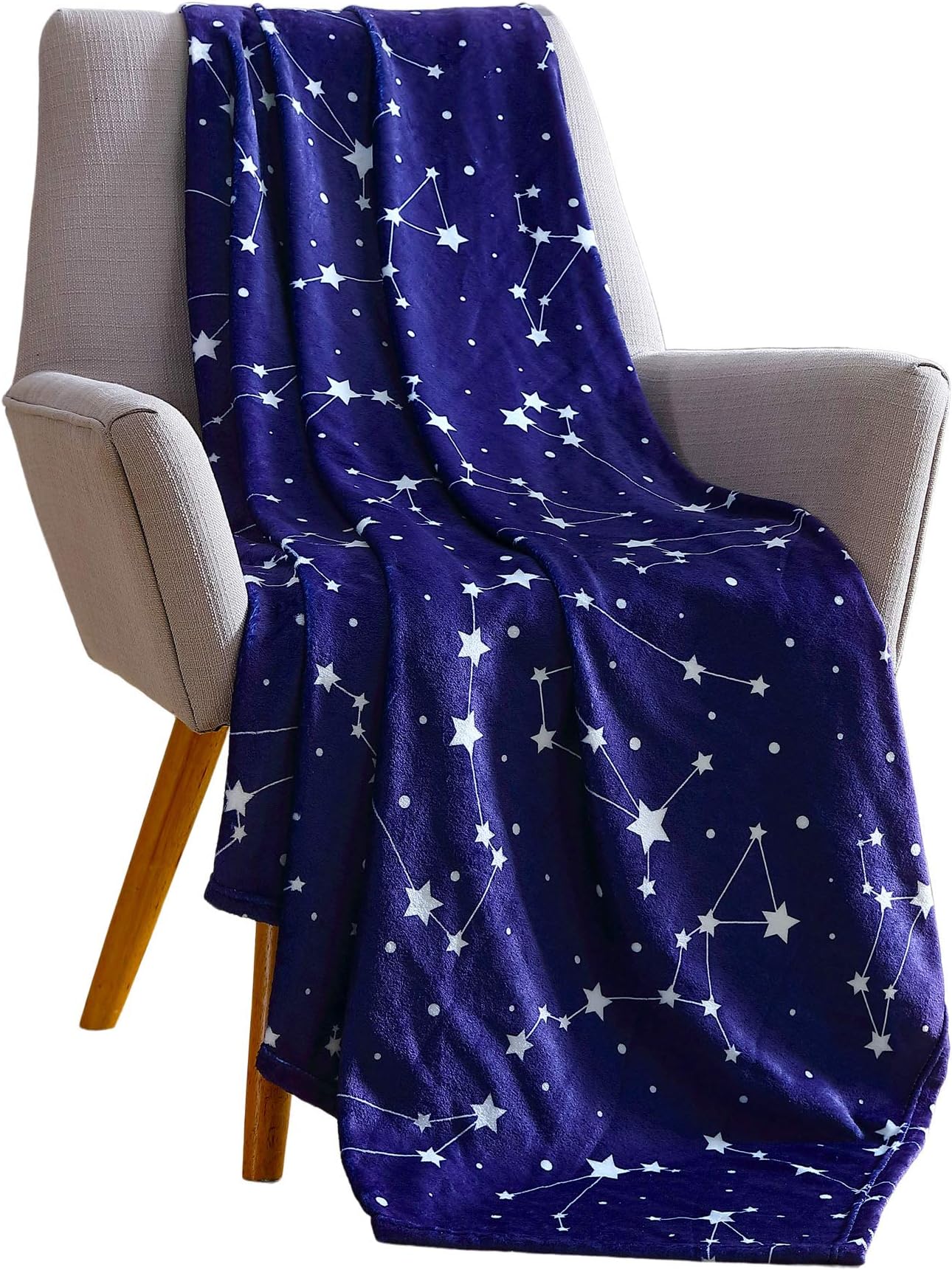 Big Believers Plush Throw Blanket: Starry Sky Themed Soft Velvet Fleece for Kids (Stellar)