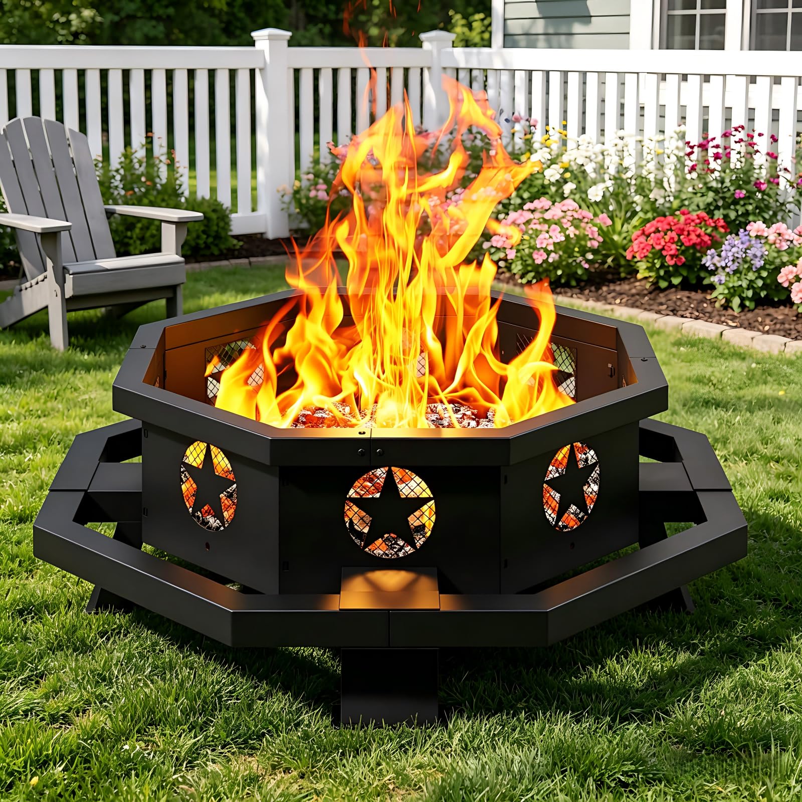 Amazon.com: Auhilence 43 inch Large Fire Pit, Outdoor Fire Pit