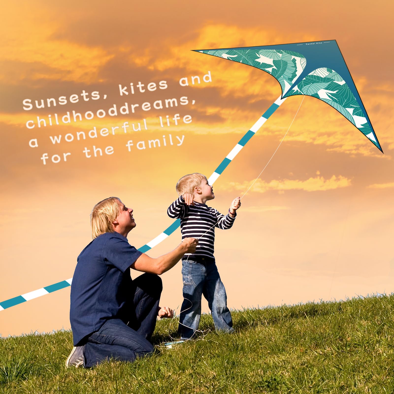Csvkoi Kites - Colorful Easy-to-Fly Kite for Kids and Adults, Perfect for Outdoor Activities and Parent-Child Bonding, Includes 100m Long Kite Spool and 5m Long Tail(Rain Forest)