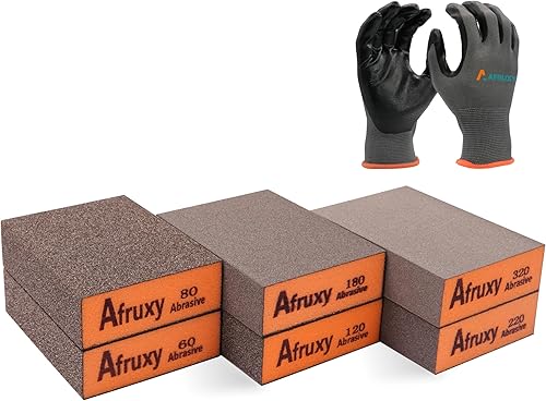 Bloque de lijado multiusos paquete de 6 unidades de 60 80 120 180 220 y 320 granos surtidos Bloques de lijado surtidos de gran densidad resistentes