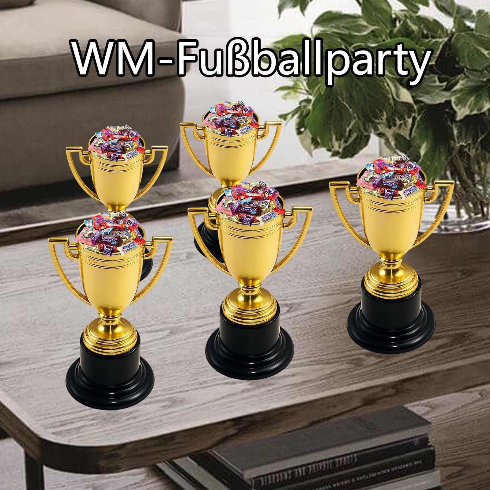 JazRvr Kinder Pokal Set - 12 Goldene Mini-Trophäen Für Geburtstage & Sportevents