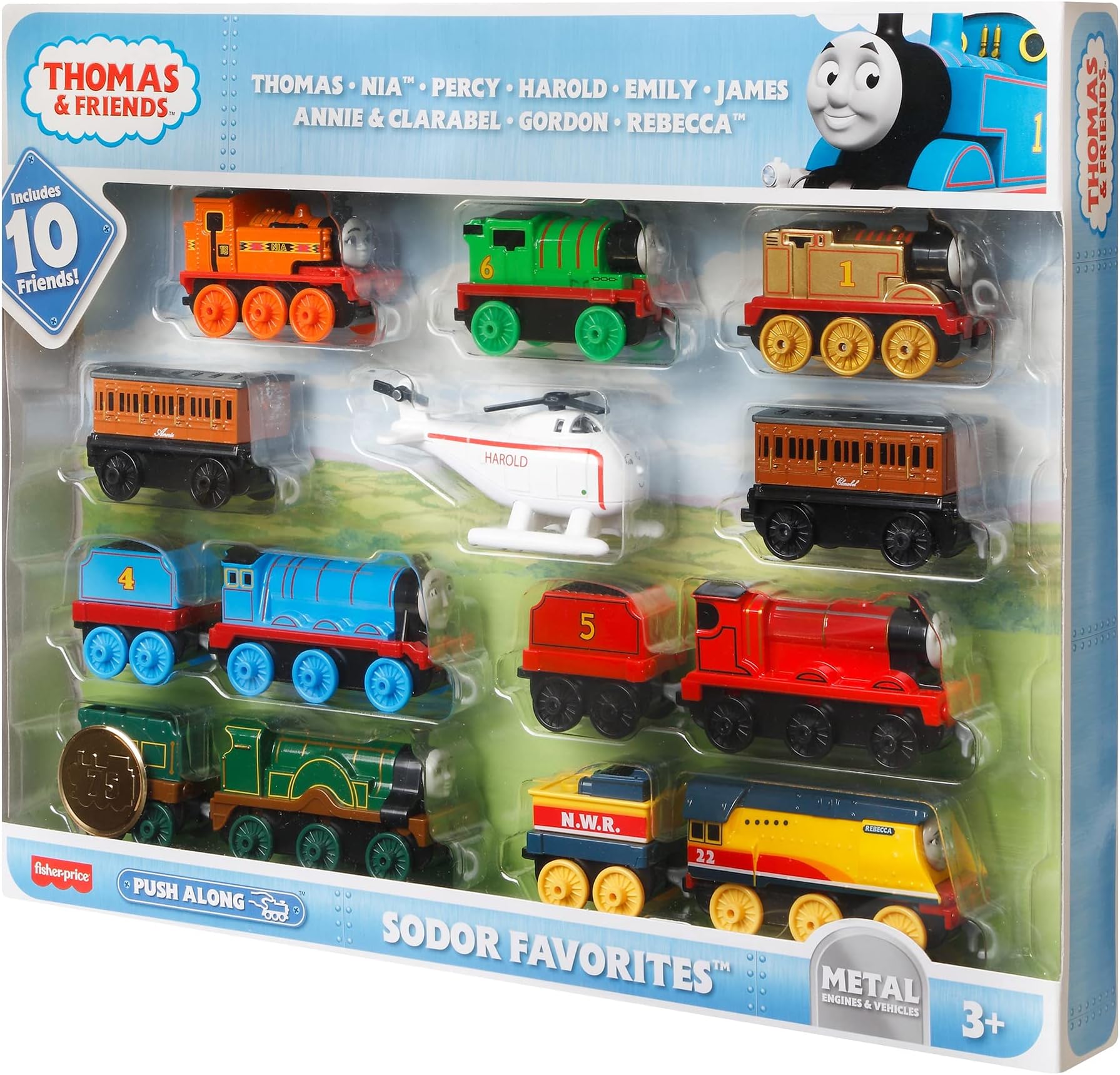 ​Fisher-Price Thomas & Friends Sodor Favorites Gift Set Featuring die-cast Train Engines and Vehicles for Preschool Kids Ages 3 Years and Older
