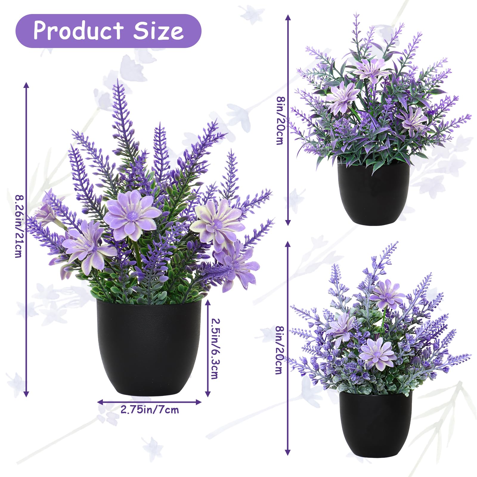 Betylifoy Artificial Potted Plants Mini 3PCS Small Fake Plants Greenery Indoor Decor Eucalyptus Plant Faux Plastic Plants for Office Home Bedroom Living Room Bathroom Desk (3 - Image 4
