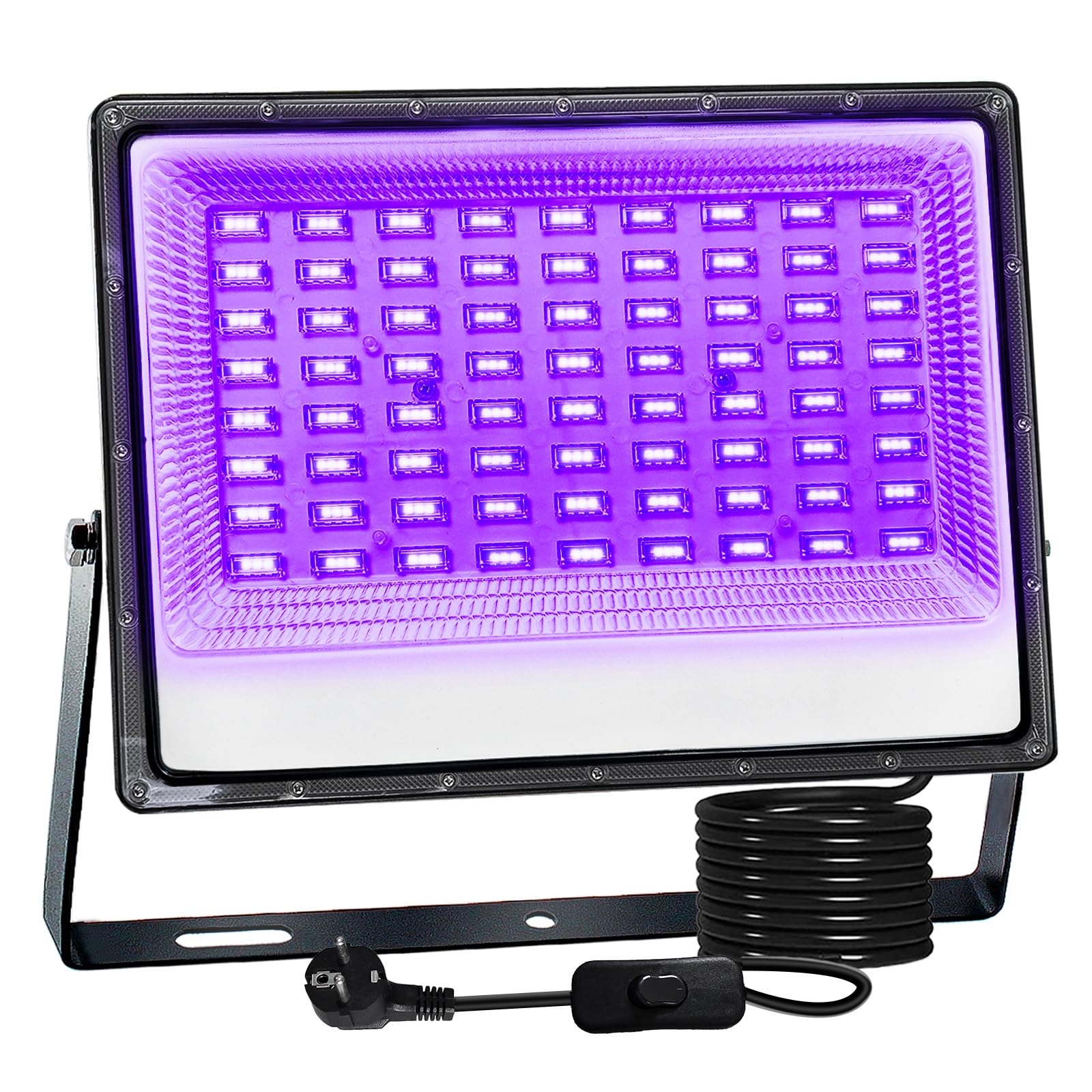 CREATESTAR LED Luce Nera 200W, Faro UV LED IP66 Impermeabile Faretto UV, Lampada per Poster Fluorescente, Halloween, Festa Glow, Discoteca, Acquario, Bar
