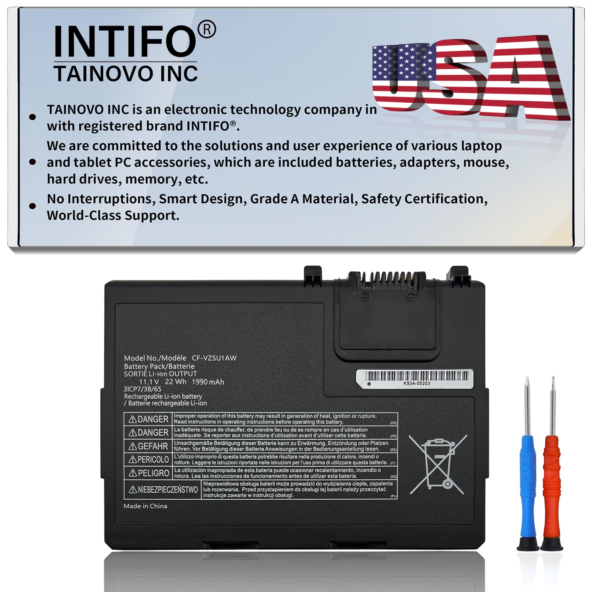 Amazon.com: INTIFO 22Whr CF-VZSU1AW Laptop Battery Compatible with