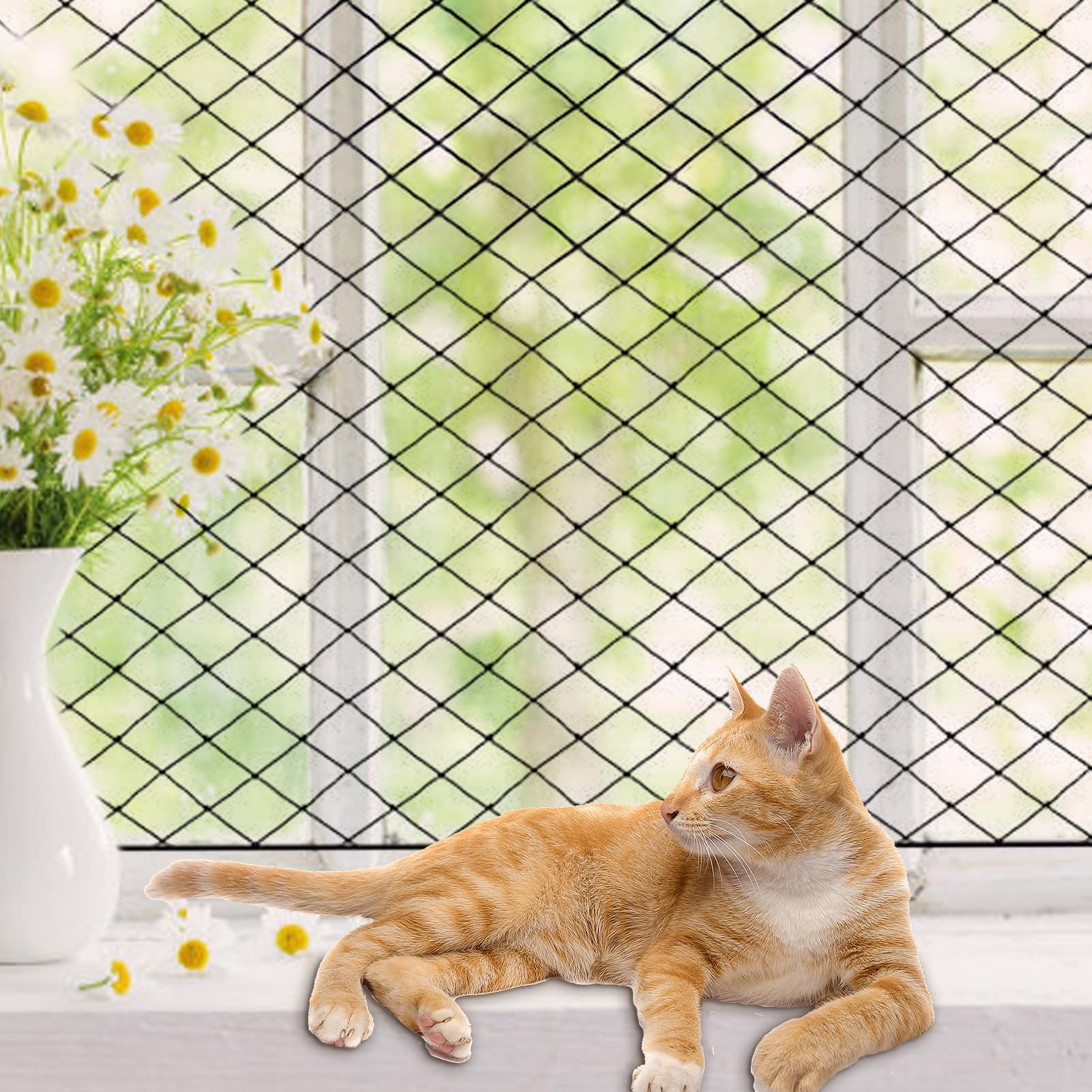 Balkonschutz für Katzen | Sicherheitsnetz für Balkon, Garten, Fenster & Innentreppen – Haustier-Sicherheitszaun für Katzen, einfach zu installieren