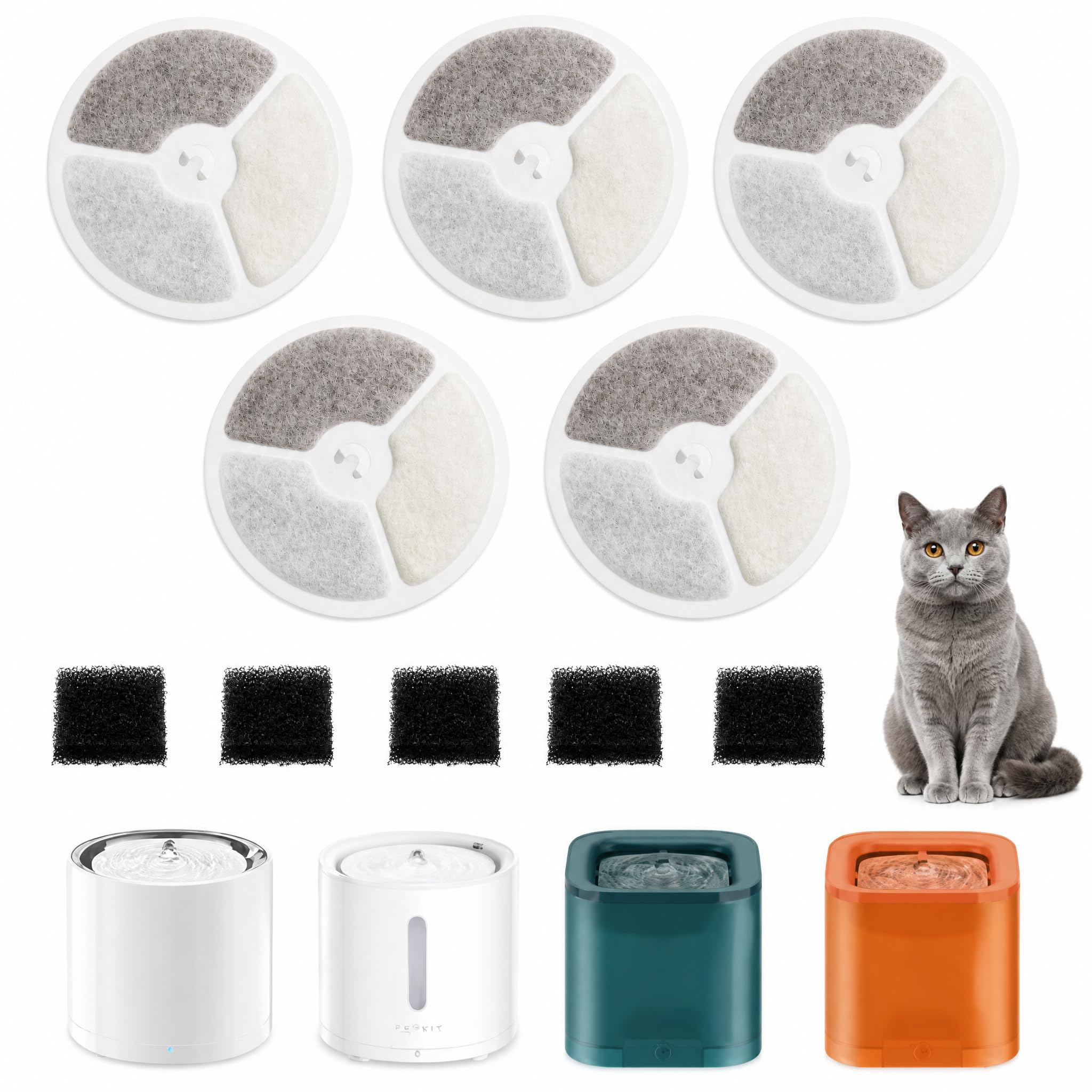 Filtres fontaine Eco Cat pour eau fraîche et saine à la maison au quotidien