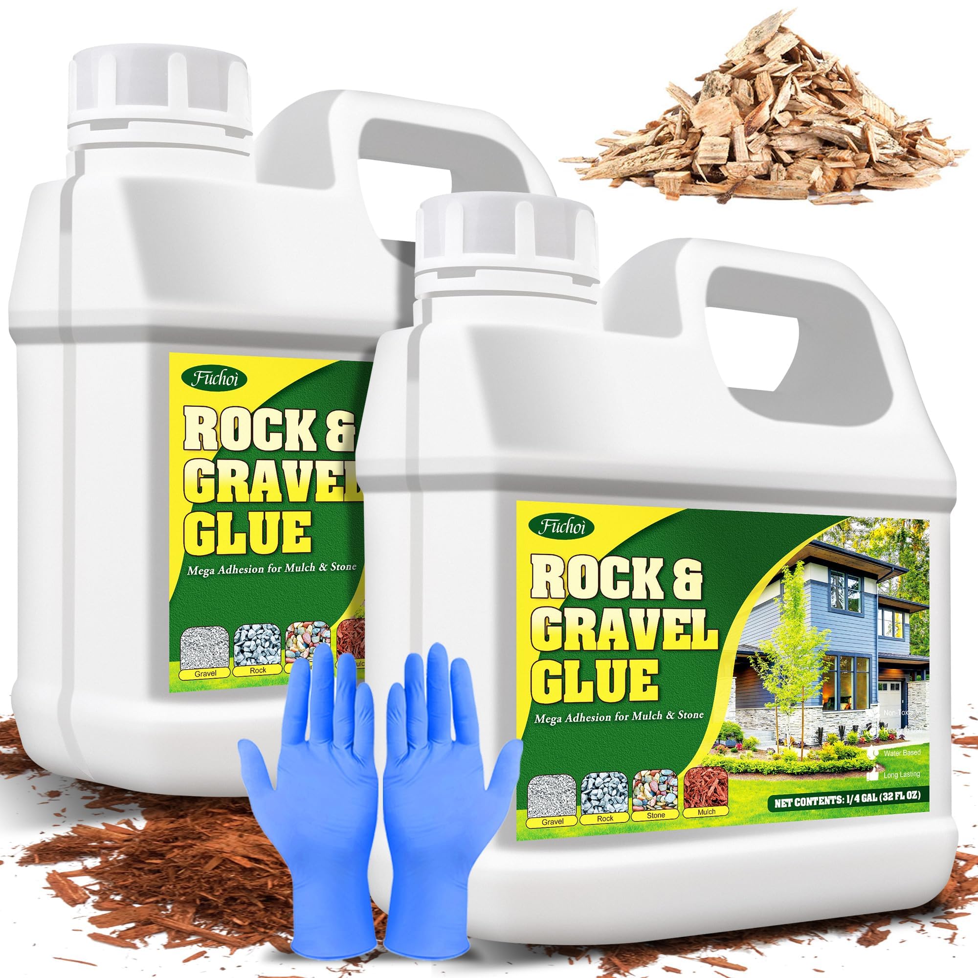 Rock Glue For Landscaping 64oz Mulch & - Fast Drying Gravel Binder For ...