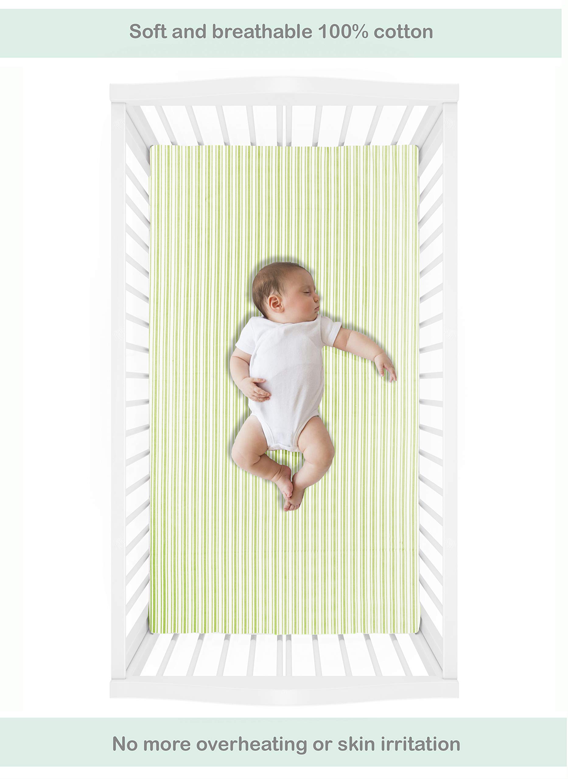 Abacadabra Cotton Flat Sheet - Soft & Breathable Crib Sheet -2