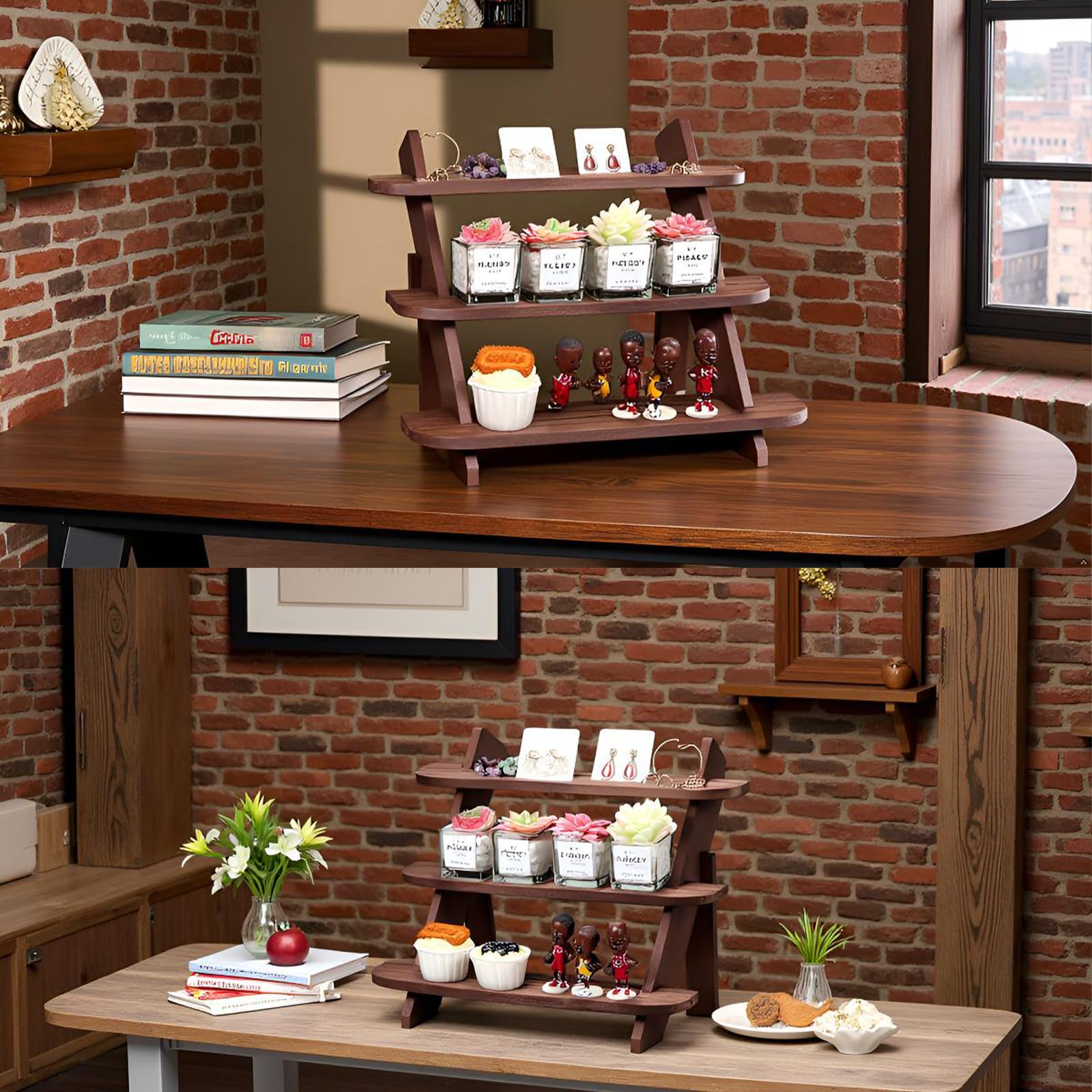 Snapklik.com : Wooden Display Stand, Tiered Cupcake Stand, 3 Tier ...