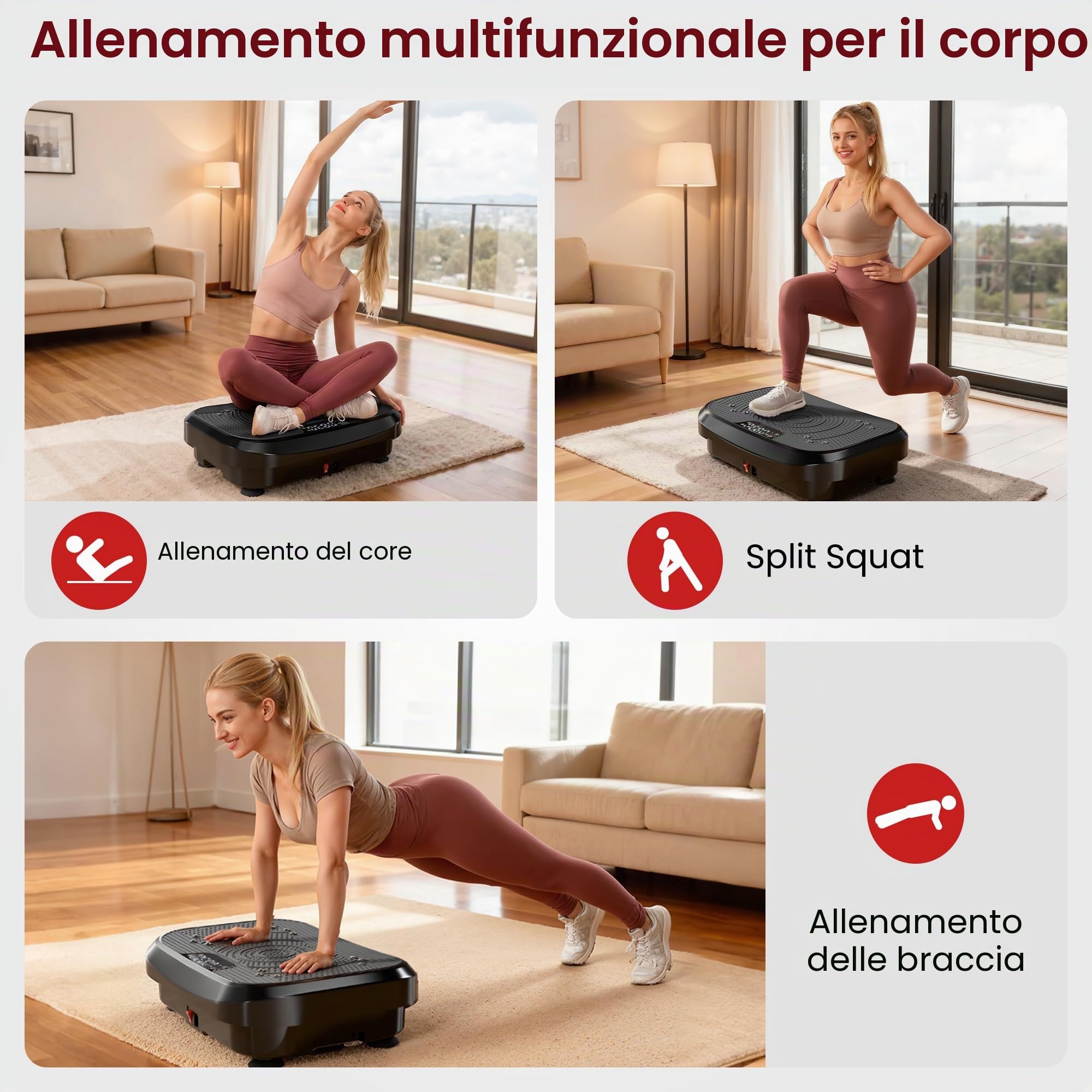 MOMODA 2026 Plateforma di Vibrazione Macchina per Esercizi, 120 livelli di velocità regolabili, Vibratore per il corpo intero per perdita di peso & bruciazione di grasso, Unisex