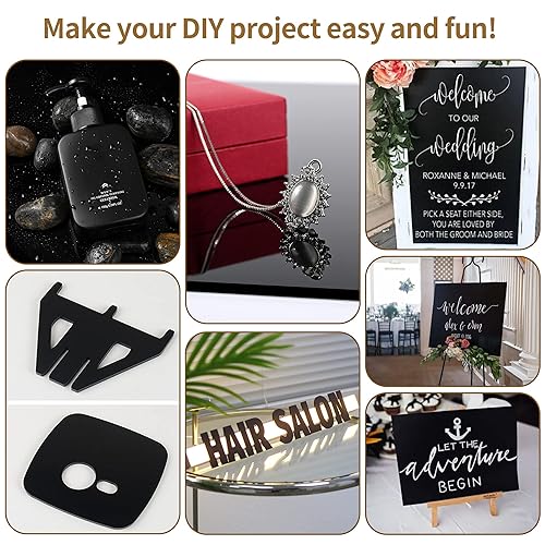 Miniatura 7 de 2 hojas acrílicas negras de 16 x 20 pulgadas de grosor de 18 pulgadas de grosor, 0.118 in, materiales de bricolaje para decoración del hogar,