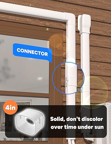 Miniatura 4 de Toutgood Kit de cubierta de conector de acoplador de 4 pulgadas, accesorios para acondicionadores de aire sin conductos y bombas de calor, PP