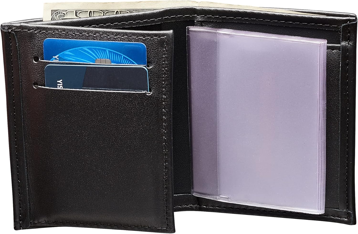 Perfect Fit Shield Wallets Detroit Police Recessed Badge Wallet (Cutout 187, 2.6 inches tall), Black, One Size