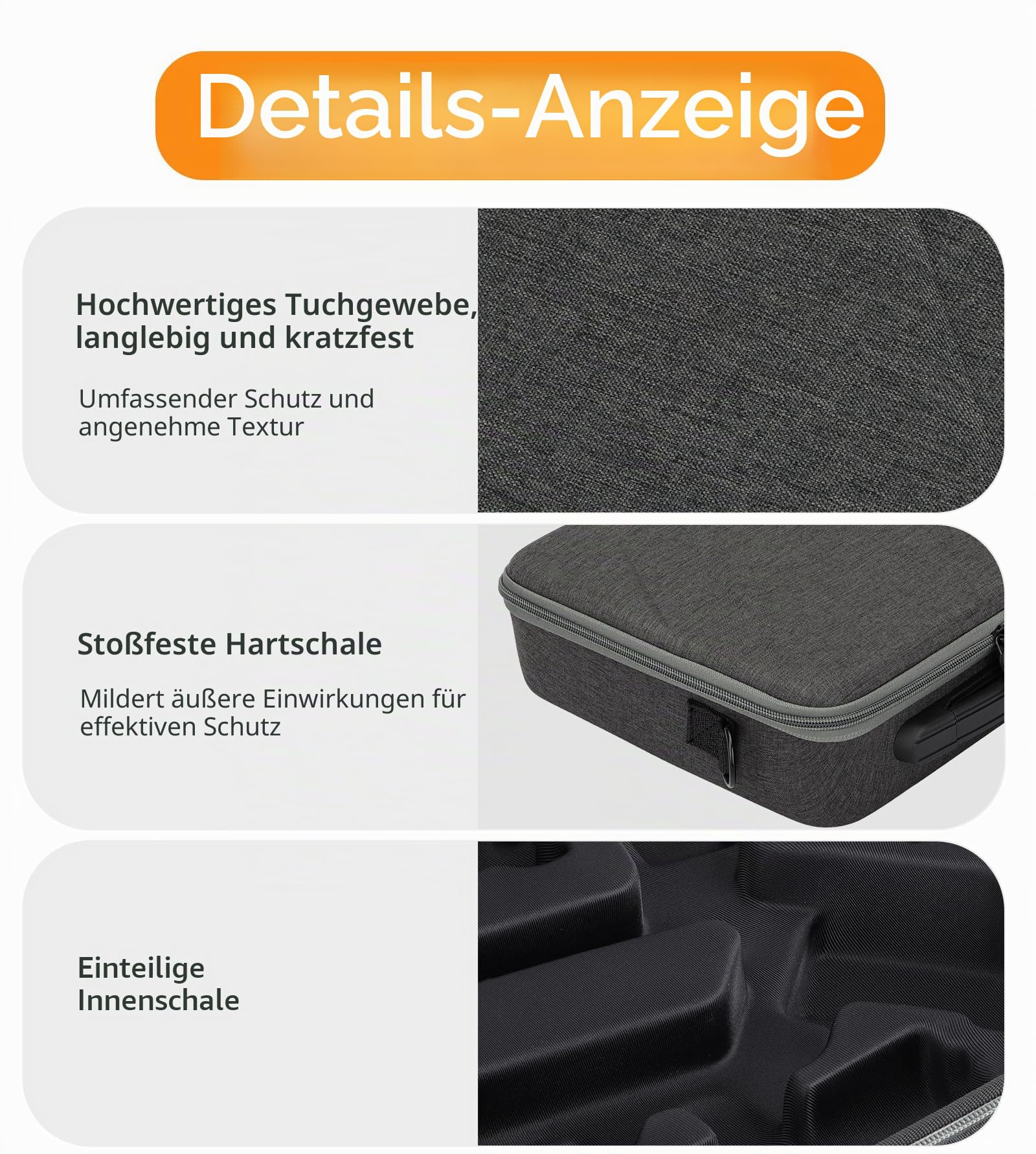 Multifunktionale Tragetasche für DJI RS4 mit Schultergurt, tragbare Tasche, Handtasche, Gimbal-Stabilisator, stoßfest, Hartschalen-Aufbewahrungskoffer, grau